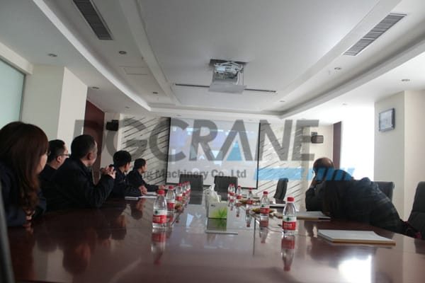 India double girder crane projects meeting room